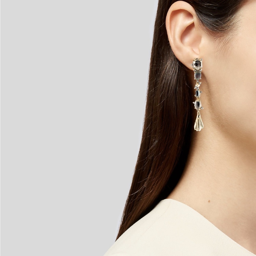 Alexis Bittar Geometric Crystal Drop Earrings - Picture 3 of 7